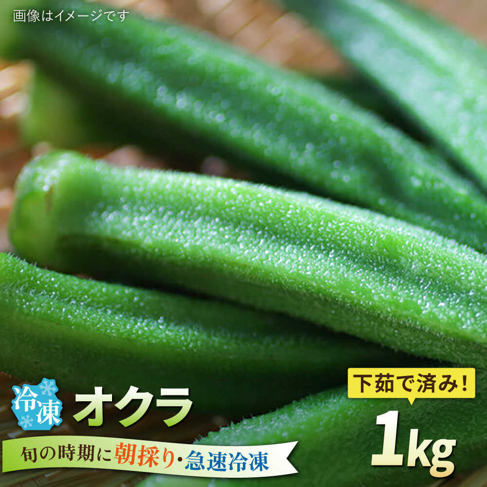 【ふるさと納税】オクラ 1kg 冷凍 旬の時期に急速冷凍 【福岡県糸島産】 糸島市 / オーガニックナガミツファーム 野菜 おくら[AGE054] 21000円 2万1千円