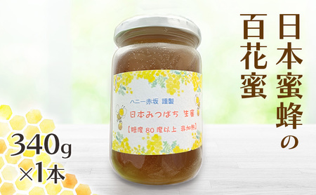 はちみつ 日本蜜蜂の百花蜜 フルーティーな味 340g×1本