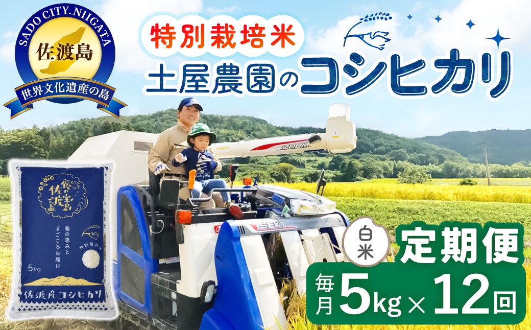 
                  【令和8年産新米 12ヶ月】佐渡島産コシヒカリ 白米 5kg 特別栽培米
                