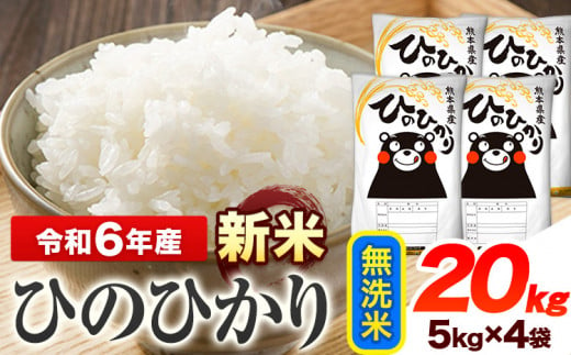 令和6年産 新米 早期先行予約受付中 ひのひかり 無洗米 20kg 《11月‐12月より出荷予定》 熊本県産 無洗米 精米 ひの 送料無料 熊本県 山江村