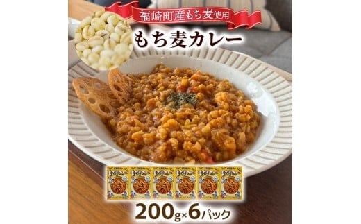 もち麦カレー 6箱入 福崎町産もち麦使用 レトルト カレー もち麦 お手軽 非常食 保存食