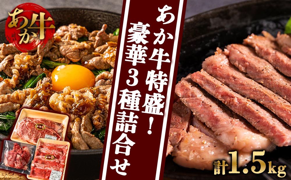 大満足！あか牛いろんな部位をお届け！サーロインステーキ すき焼き 切り落とし 3種詰合せ あか牛 サーロイン ステーキ 焼肉 牛肉 冷凍 赤牛 あかうし 熊本 贈り物 冷凍 矢野畜産 熊本県 阿蘇市