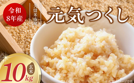 【2026年10月より順次発送】福岡県産ブランド米元気つくし 玄米 10kg【令和8年産 新米】 _  元気つくし 10kg 福岡県産 ブランド米 新米 福岡生まれ 品種 香り豊か ふっくら 食感 ご飯 おにぎり 弁当 お米 食品 お取り寄せ 九州 久留米市産 福岡県 久留米市 送料無料  〔Gr091〕