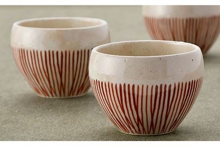 【波佐見焼】京千筋 フリーカップ5点セット スープカップ 湯呑み 陶器   食器 皿 【トーエー】 [QC44] 波佐見焼