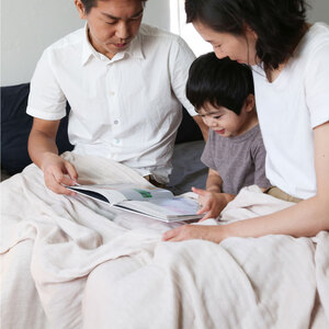 5重織り やわらか 速乾 ガーゼケット ハーフサイズ _りきゅう（ベージュ）【G0303】