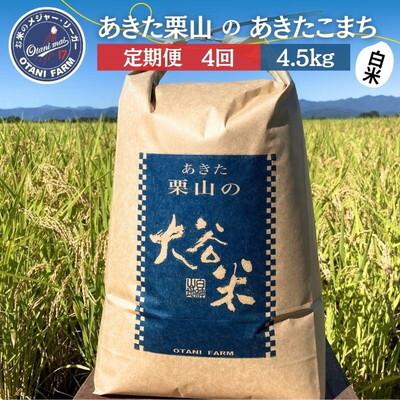 ふるさと納税 能代市 【定期便4ヶ月】令和7年産 あきたこまち 4.5kg ×4回 [No.5335-1730]