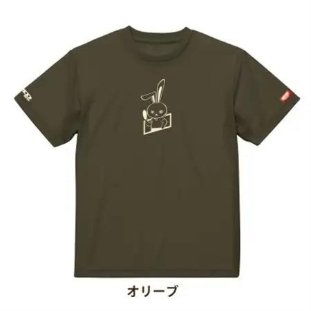 JTTA公認　卓球ユニフォーム【男女兼用(ドライ):XXLサイズ】うさぎ　オリーブ【1673572】