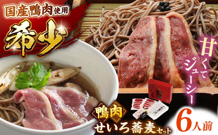 希少な国産鴨肉！島根県産野草ミネラル熟成鴨のせいろ蕎麦セット（6人前）【美味しい食べ方レシピ付き】出雲そば 十割蕎麦 鴨肉 かも肉 島根県雲南市/鴨専門店カナール [AIDC009]