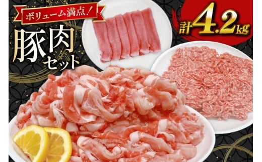 豚肉 宮崎県産豚肉 4.2kg 詰め合わせ セット [TRINITY 宮崎県 日向市 452061326] 小分け 豚 肉 宮崎 ロース スライス 豚バラ とんかつ 切り落とし ミンチ 豚ミンチ ひき肉 真空パック