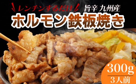 レンジでチン！ 旨辛 九州産 ホルモン 鉄板焼き (調理すみ) 300g (3人前)