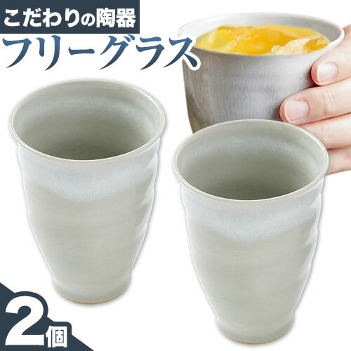 【ふるさと納税】こだわりの陶器 フリーグラス 2個 セット《30日以内に出荷予定(土日祝除く)》順心窯 北海道 本別町 送料無料 陶器 器 グラス カップ コップ 食器