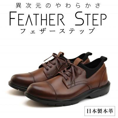 ふるさと納税 大和郡山市 FEATHER STEP 25.0cm 本革軽量ビジネススニーカー FS906-BRN250