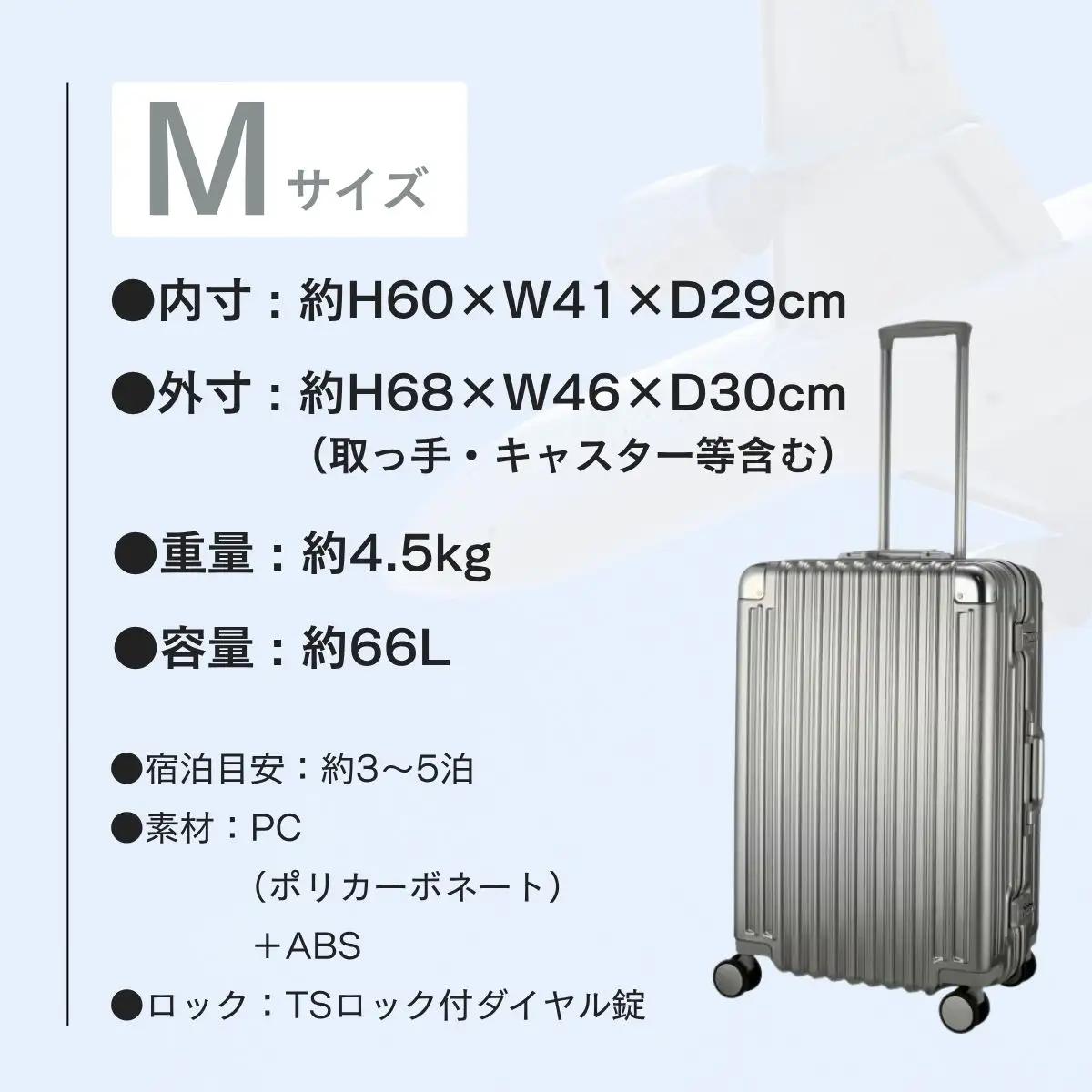 キャリーケース トライデント シルバー TRI1030-60 【66L・Mサイズ】 | キャリーケース