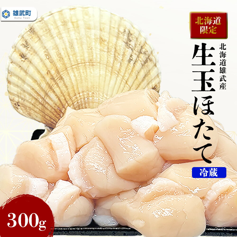 【ふるさと納税】【北海道限定！生ほたて】《期間限定》北海道雄武産 生玉ほたて 300g 塩水パック(冷蔵) ｜北海道限定 生玉ホタテ 生ホタテ　大粒 ホタテ 帆立 ほたて 新鮮 300g 生 冷蔵 塩水パック オホーツク 北海道 雄武町 雄武 刺身 魚【0715001】