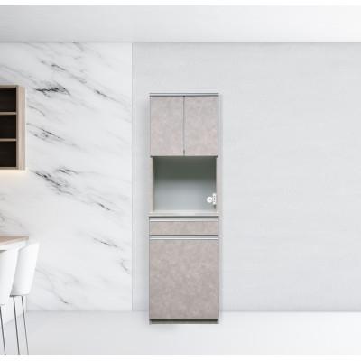 ふるさと納税 大川市 オッド 幅60cm 石目調 スリム食器棚レンジボード ムラミグレー・ブラックの2色対応