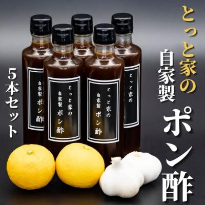 ふるさと納税 安芸市 【高知県産ゆず果汁使用】にんにく入りとっと家製ぽん酢 5本セット