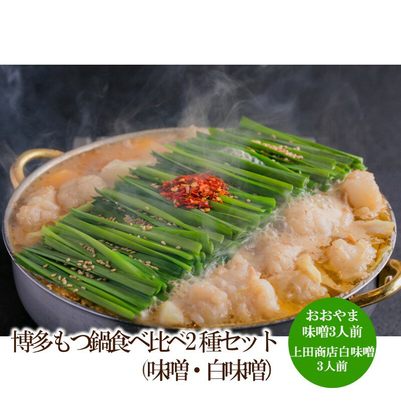 【ふるさと納税】博多もつ鍋食べ比べ2種セット（味噌・白味噌）【034-0048】