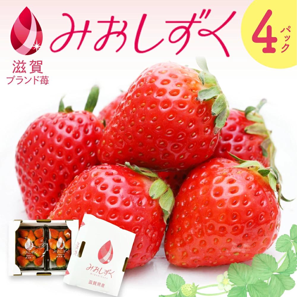 いちご みおしずく ２箱４パック入り 株式会社東近江あぐりステーション 滋賀県 東近江市 A-B26 いちご イチゴ 苺 みおしずく 滋賀県 東近江市 産地直送 章姫 かおり野 フルーツ 果物 スイーツ 大容量 まとめ買い ２箱 ４パック 香り 芳醇 お礼の品 寄付