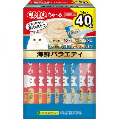 ふるさと納税 静岡市 いなば　猫・CIAOちゅ〜る　海鮮バラエティ　(14g×40本)×8箱