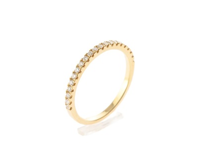 ダイヤ　ハーフエタニティリング　K18【サイズ：8号～20号（1号刻み）】