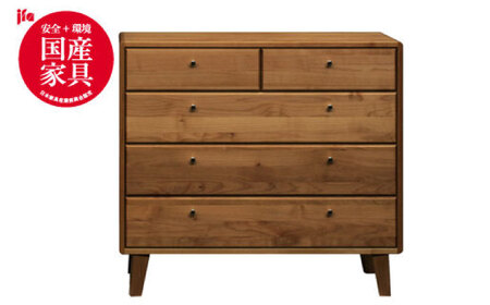 【開梱・設置付】【色が選べる】kumukumu100-4段チェスト（クリア色/WN色） / 佐賀県 / 株式会社門田木工 [41AAAZ007]