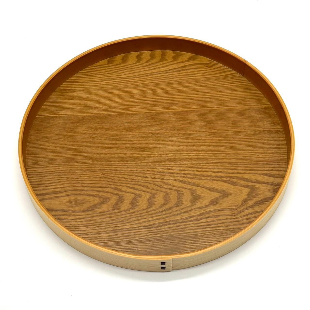 【ライトブラウン】木製 お盆 曲げわっぱ カラー丸盆 まげわっぱ 紀州漆器 303446_CR173VC01