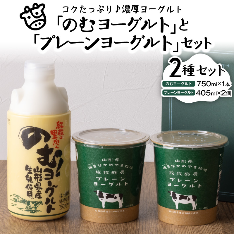 奥羽のむヨーグルト750ml × 1本と放牧酪農プレーン405g × 2個セット ka001-007m-004【奥羽乳業株式会社】 奥羽のむヨーグルト750ml × 1本と放牧酪農プレーン405g ×