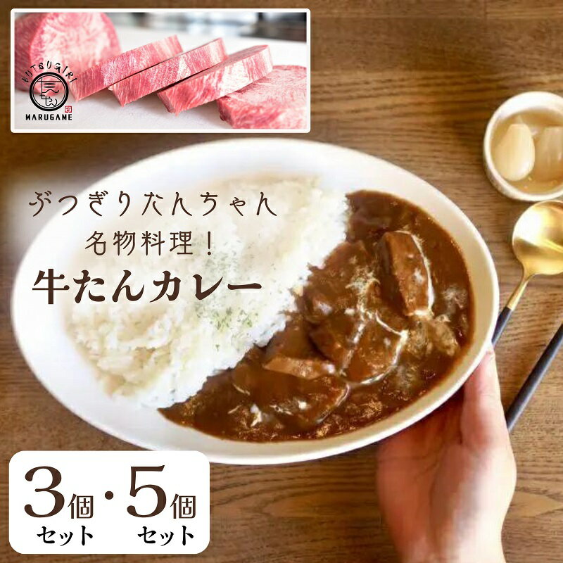 【ふるさと納税】牛タン カレー 200g × 3個 / 5個 セット ぶつぎりたんちゃん名物料理 牛たんカレー 厚切り 牛タン ビーフカレー 牛肉 牛 ビーフ お肉 肉 惣菜 おかず スープ 冷凍食品 湯煎 レトルト レトルト食品 真空パック 冷凍 冷凍配送 香川県 香川 丸亀 丸亀市