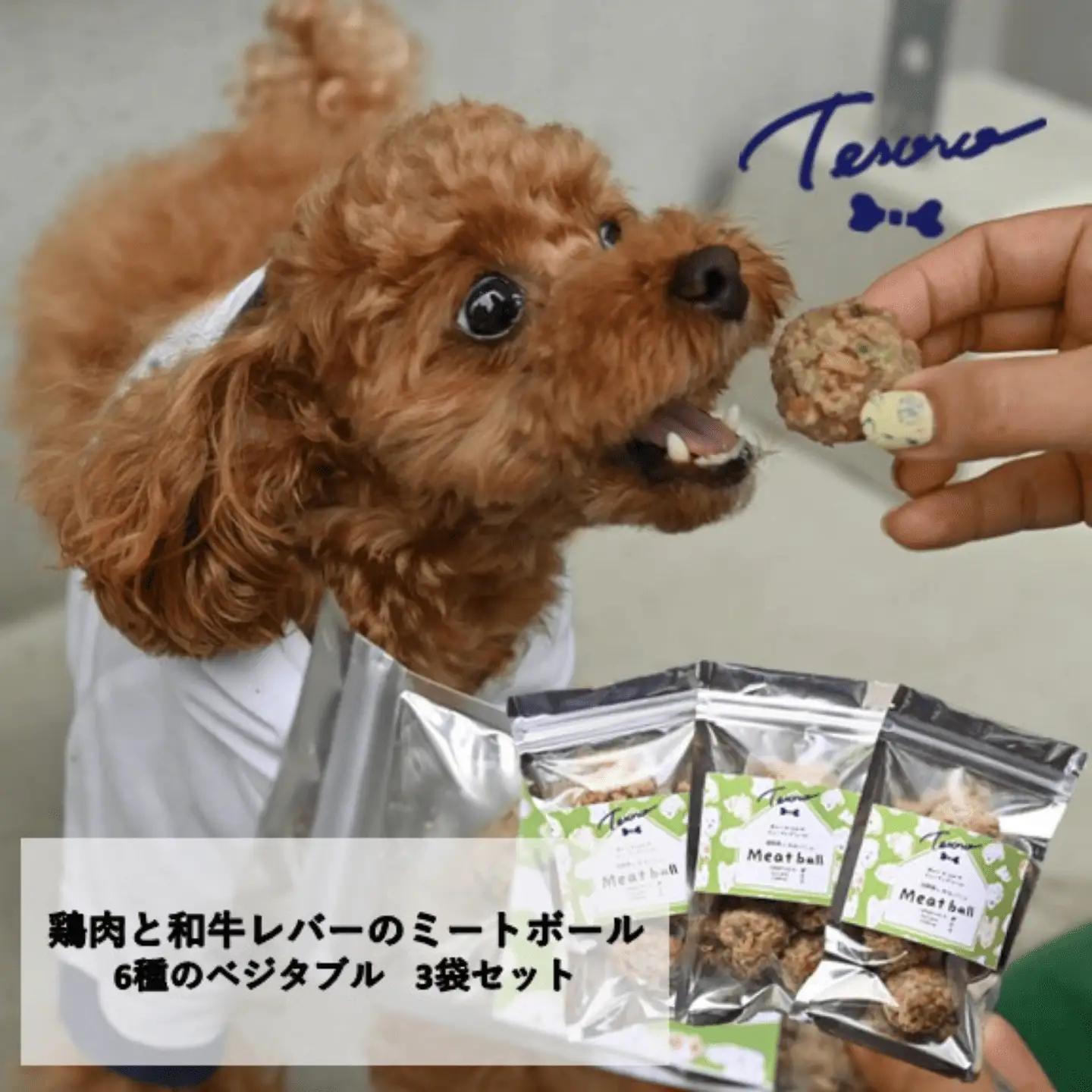 【Tesoro】わんこ用／和牛レバーと鶏肉のミートボール　ベジタブル3袋　ミートボール