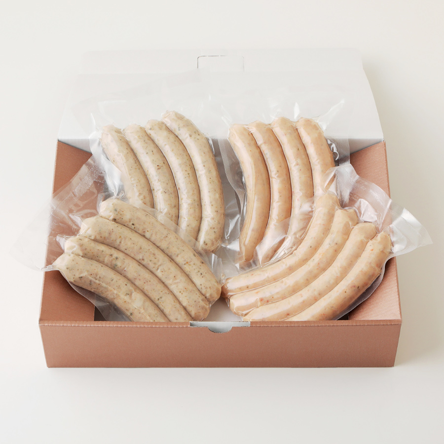 ＜いくとせ＞無塩せきソーセージ２種のたっぷりセットチューリンガー175ｇ×2P、トスカーナ175ｇ×2P