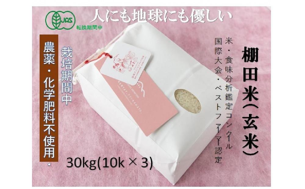 【令和8年産先行予約】【有機JAS認証米】魚沼産コシヒカリ 苗場プリンセス・プレミアム 玄米 30kg（10kg×3袋）127523-016