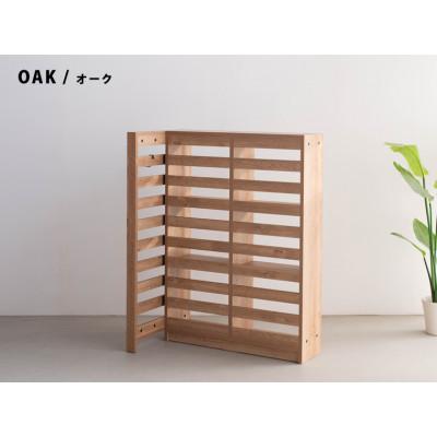 ふるさと納税 大川市 エルブロック パーティションシェルフLa オーク (幅96 奥行25 高さ124) |  | 01