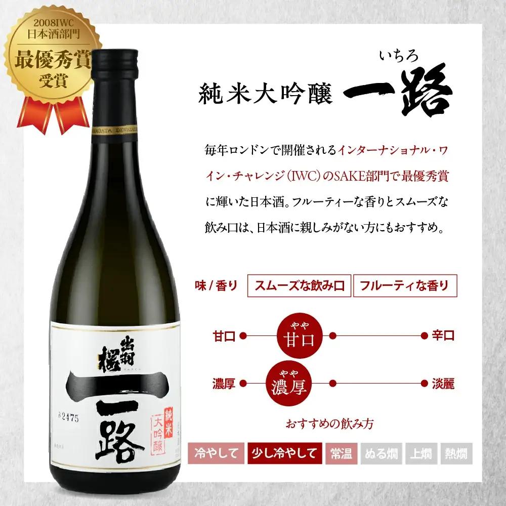 出羽桜 天の童 , 純米大吟醸 一路 720ml×6本 セット 出羽桜