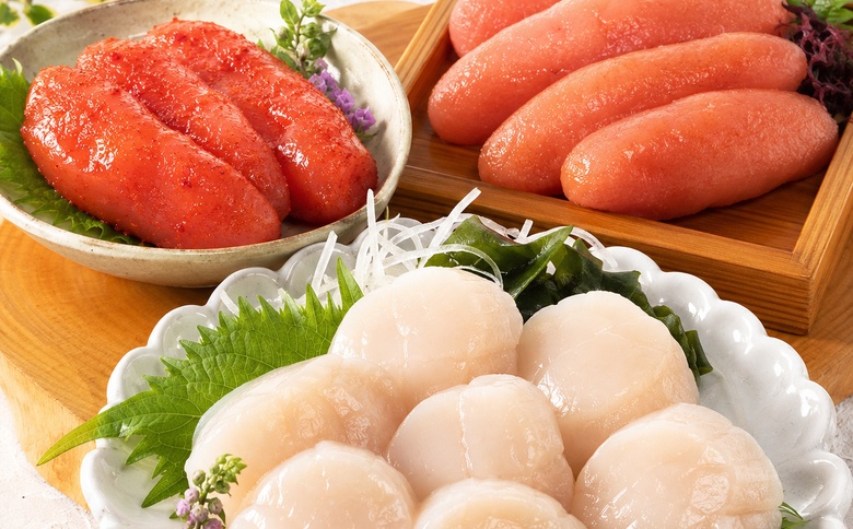 ほたて500g・たらこ500g・明太子500g D-16031