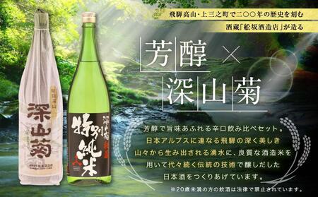 芳醇で辛口な深山菊飲み比べセット 2種 1800ml×2本  | 日本酒 酒 お酒 上撰 特別純米 地酒 辛口 日付指定可 舩坂酒造 飛騨高山 FB032VC13