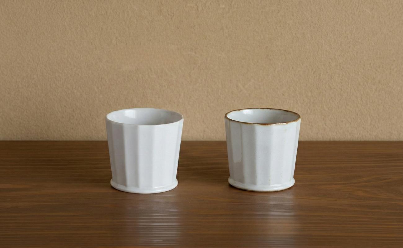 
                  有田焼 白磁 面取り そばちょこ 2個セット 磁今 jicon カップ そば猪口 磁器 ペア 食器
                