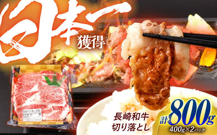 長崎和牛 切り落とし 800g（400g×2）肩ロース・モモ・カタ・バラ使用 / 牛肉 ぎゅうにく 肉 和牛 国産牛 切落し?/ 諫早市 / 西日本フード株式会社 [AHAV004]