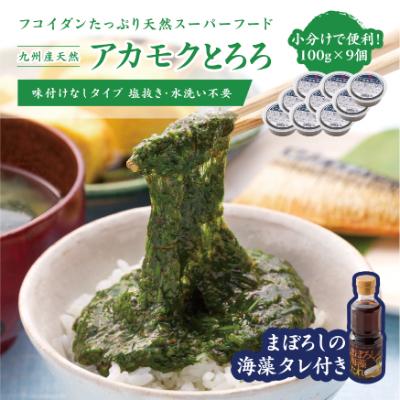 ふるさと納税 宇土市 国産　天然あかもくとろろ　100g×9個セット　海藻たれ付き!