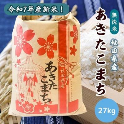 ふるさと納税 潟上市 新米!令和7年産 秋田県産あきたこまち 無洗米 27kg