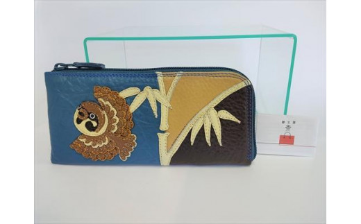 
                  「鞄工房　香」ファスナー長財布 　ふくら雀
                