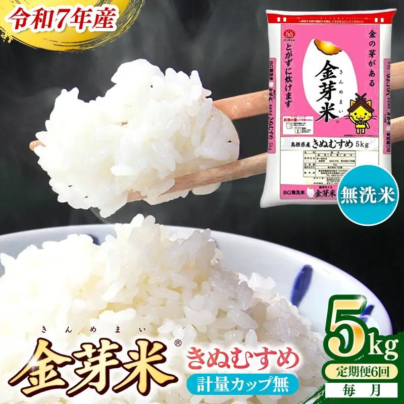 【定期便】BG無洗米・金芽米きぬむすめ 5kg×6ヵ月 【毎月】計量カップ無し【令和7年産 6ヶ月 計30kg 東洋ライス 健康 島根県 安来市】【価格改定】【90-SS-04-2】