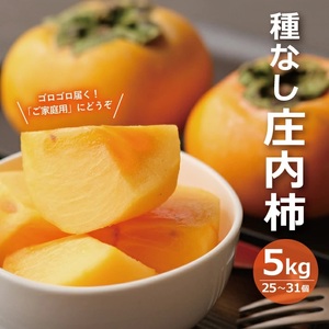 SA2929　酒田の果物専門店厳選　庄内柿(種なし柿)　約5kg(25～31玉入)