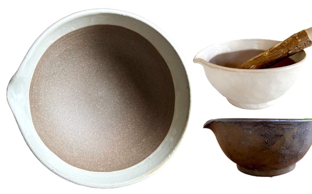 お手入れカンタン！溝無しすり鉢【乳白・黒】