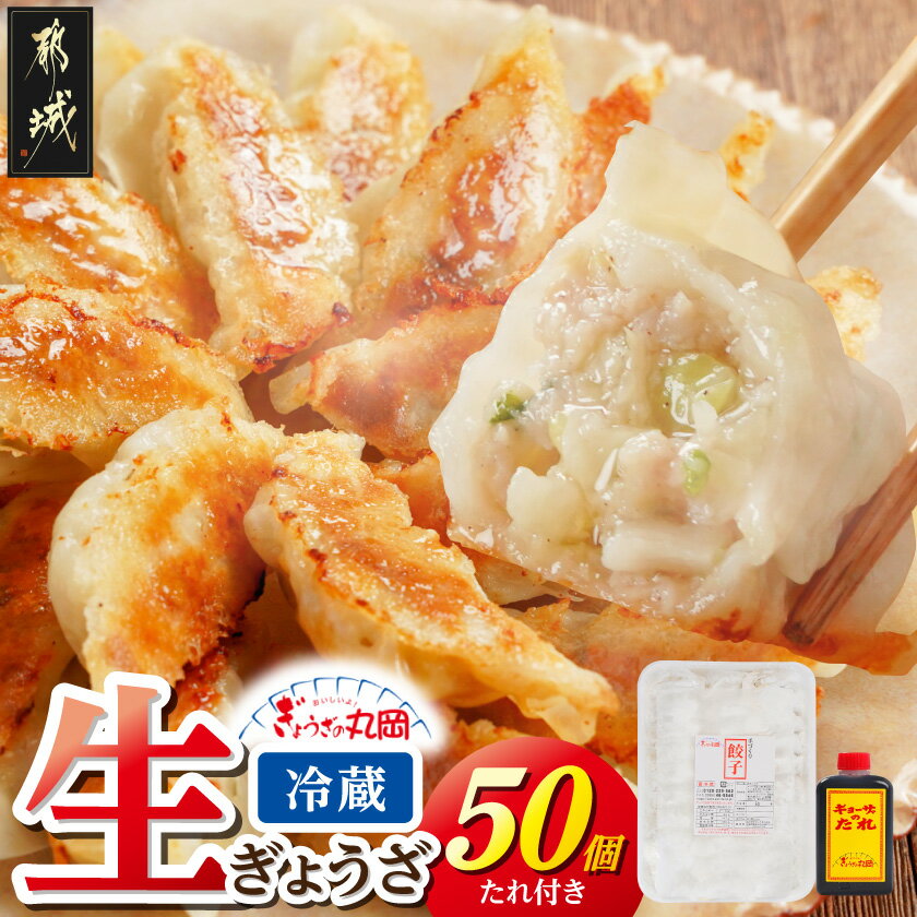 【ふるさと納税】【ぎょうざの丸岡】生ぎょうざ50個たれ付き - 冷蔵配送 生餃子 ぎょうざ 焼きぎょうざのたれ1本付き 贈り物 50個 金曜日お届け ご当地グルメ 丸岡の餃子 餃子の丸岡 取り寄せ 餃子丸岡 送料無料 AA-O101 【宮崎県都城市は2年連続ふるさと納税日本一！】
