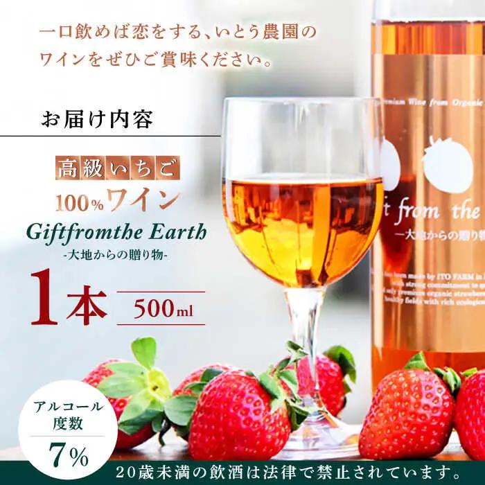 高級 いちご 100％ワイン Giftfromthe Earth -大地からの贈り物- オーガニック【伊藤農園】 いちご 苺 熊本県 特産品 オーガニック 有機 お酒 ワイン オーガニックワイン [Z