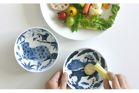 【波佐見焼】染付古波佐見 小鉢 5柄セット 食器 皿 【natural69】 [QA109] 波佐見焼