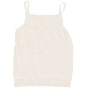 日本製 オーガニックコットン ゆるふわキャミ S-M ( 無縫製 ) 生成 (6661-7358)【1618106】