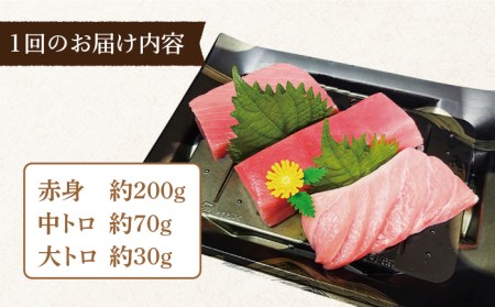 【12回定期便】本マグロ極海一番 300g【囲炉裏料理　エビス亭】[KAC100]/ 長崎 平戸 魚介類 魚 刺身 マグロ 赤身 中トロ 大トロ 本マグロ 柵 ブロック