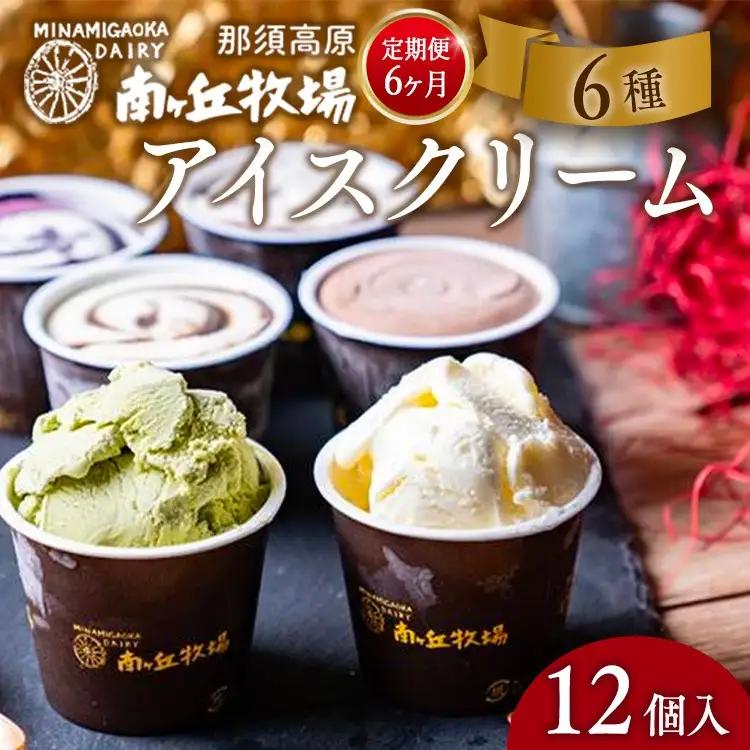 【定期便6ヵ月】南ヶ丘牧場 アイスクリーム 12個セット スイーツ アイス 高級アイス アイスクリーム 詰め合わせ 乳牛 冷凍 栃木県 那須町〔P-171〕