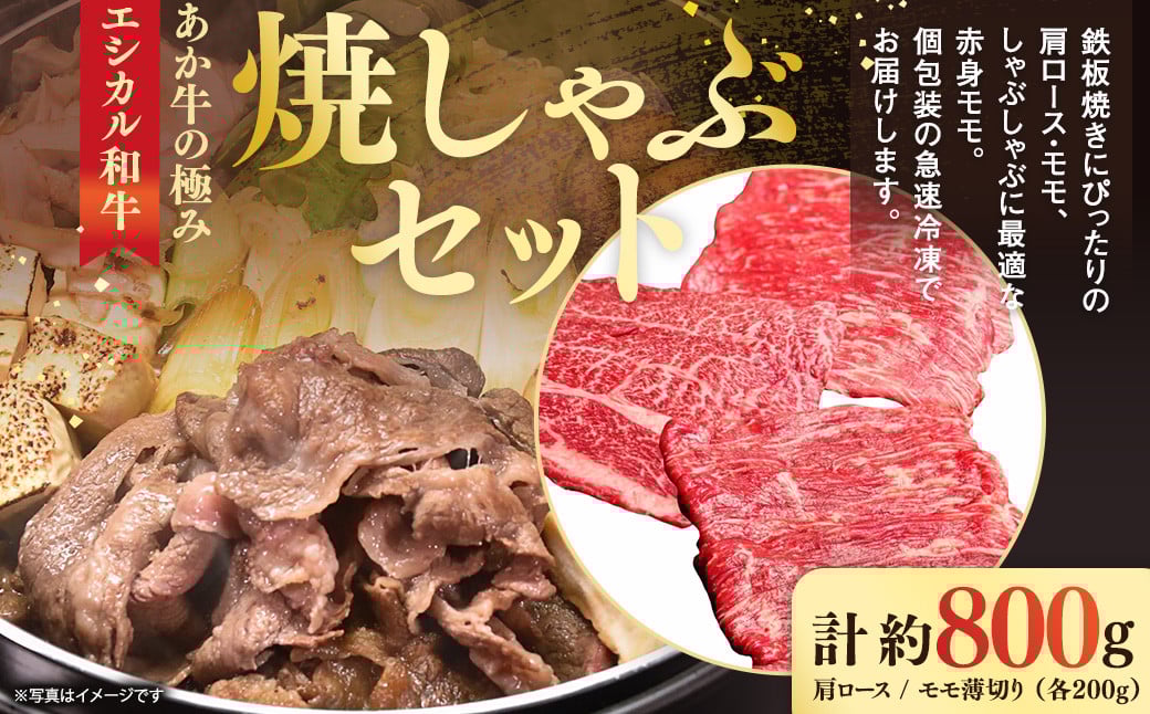 【エシカル和牛】あか牛の極み・焼しゃぶセット 計約800g 赤牛 あか牛 牛肉